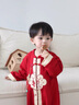 G.DUCKKIDS小黃鴨滿(mǎn)月嬰兒衣服春秋新生兒連體衣中國風(fēng)百天男女寶寶周歲禮服 紅色金鎖禮服+掛件 66cm 66碼0-3月建議寶寶4-6公斤 曬單實(shí)拍圖