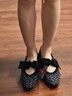 斯凱奇（Skechers）女鞋小香風(fēng)淺口單鞋百搭復古通勤鞋一腳蹬尖頭平底鞋158676 曬單實(shí)拍圖