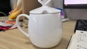 瓷秀源純白唐山骨瓷杯馬克杯水杯咖啡杯辦公室茶杯陶瓷杯子家用logo定制 Q杯-帶蓋勺400ml(單個(gè)) 曬單實(shí)拍圖