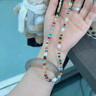 伊燦輕奢彩石多巴胺仿珍珠項鏈配飾女簡約高級感鎖骨鏈2025年新款頸鏈 輕奢彩石多巴胺項鏈配飾女 曬單實拍圖
