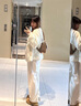 LPOX羽絨棉服女款2025年最新款秋冬棉衣外套女夾棉休閑百搭外套女 米白色 M 推薦100-114斤 曬單實(shí)拍圖