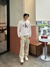 Calvin KleinJeans25秋季新款男士休閑經(jīng)典ck字母印花打底圓領(lǐng)長(cháng)袖T恤4RD869G YAF-月光白 L 曬單實(shí)拍圖