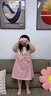 迪士尼（Disney）兒童套裝1-7歲夏季連衣裙小女孩公主裙夏女寶寶假兩件短袖背帶裙 短袖粉色小熊裙子 【送小熊】 80 升級款80 建議身高80cm左右 曬單實(shí)拍圖