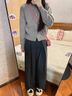 雅黛絲薇休閑褲女減齡套裝2025秋冬新款女裝韓系高級感衣服穿搭兩件套褲子 灰色毛衣+牛仔褲 S （建議85-95斤） 曬單實(shí)拍圖