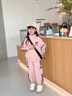 G.DUCKKIDS女童春秋運動套裝女寶寶2025新款卡通洋氣衛(wèi)衣兩件套兒童休閑秋裝 粉色 90 cm 曬單實拍圖