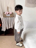 G.DUCKKIDS小黃鴨男童褲子春秋2025新款男寶寶秋季條紋休閑褲兒童運動(dòng)束腳褲 灰色 100 建議2~3歲【 90-100cm】cm 曬單實(shí)拍圖