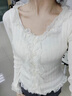 沂歆針織衫女冬季2026年新款上衣開(kāi)衫打底衫內搭可外穿洋氣長(cháng)袖t恤 【杏色】蕾絲木耳邊針織衫 L （建議體重約110-120斤） 曬單實(shí)拍圖