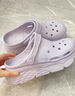 斯凱奇（Skechers）洞洞鞋夏季厚底沙灘涼鞋女外穿高級(jí)感包頭踩屎感多巴胺泡泡鞋 白色/WHT 36 尺碼偏大，建議選小一碼 曬單實(shí)拍圖