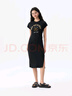 蓋璞女裝2025夏季新款LOGO抽褶收腰棉質(zhì)短袖連衣裙運動(dòng)T恤裙765950 曬單實(shí)拍圖
