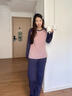 自由系純棉睡衣女10A家居服帶胸墊防螨秋冬套裝2025年新款高級感可外穿 曬單實(shí)拍圖