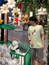 Hush Puppies【順滑絲光】暇步士男裝2025夏季新款經(jīng)典基礎款短袖圓領(lǐng)衫 蕁麻酒綠 L 曬單實(shí)拍圖