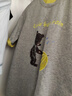 香影【小熊奇遇T】灰色短袖t恤女夏2025新款寬松落肩撞色刺繡上衣 熔巖灰色 M 160/84A/95-110斤 曬單實(shí)拍圖