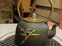 詠夏鑄鐵煮茶壺 圍爐炭火爐專(zhuān)用生鐵壺無(wú)涂層燒水壺泡茶壺功夫茶具燒 描金龍鳳呈祥鐵壺無(wú)茶網(wǎng) 1.2L 曬單實(shí)拍圖
