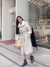 DRPR品牌女裝中長(cháng)款收腰顯瘦派克服2025冬季新款加厚韓系保暖皮草外套 米白色 S 85-110斤 曬單實(shí)拍圖
