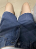 森馬（Semir）四分高腰牛仔短褲女夏季時尚百搭顯瘦新款韓版a字學生闊腿熱褲潮 藍色 L 曬單實拍圖
