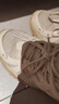 駱駝（CAMEL）復古老爹女鞋厚底增高休閑運動(dòng)鞋子 K24B09L7022 米色/初雪白 39 曬單實(shí)拍圖