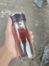 蘇泊爾（SUPOR）玻璃杯男士茶水分離水杯雙層高硼硅玻璃泡茶杯辦公大容量鵝蛋杯子 儒雅黑-300ml 曬單實(shí)拍圖
