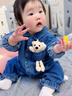 G.DUCKKIDS嬰兒衣服春裝長袖兒童裝百天男寶寶牛仔連體衣帥氣哈衣春秋款幼兒 深藍(lán)色 73cm 建議年齡7-9個(gè)月 曬單實(shí)拍圖