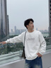 JEEP SPIRIT吉普無帽衛(wèi)衣男秋季套頭百搭寬松休閑時尚印花衣服男裝 白色 XL 曬單實拍圖