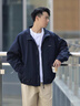 才俏夾克男日系男女款寬松休閑立領(lǐng)夾克秋季新款刺繡小標(biāo)外套男 藏藍(lán) M 曬單實(shí)拍圖