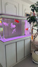 森森（SUNSUN）大型魚(yú)缸底過(guò)濾水族箱客廳家用落地玻璃生態(tài)金魚(yú)缸 超白款升級底濾 1.2米長(cháng)42cm寬（黑白可選） 曬單實(shí)拍圖