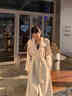 春乏英倫風(fēng)大衣女2025春秋季新款潮牌風(fēng)衣外套女中長(cháng)款小個(gè)子上衣女 米白色 S 105-115斤【卡碼拍小】 曬單實(shí)拍圖