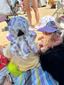 kocotreekk樹兒童防曬帽男女童帽子防紫外線大披肩帽雙面可戴 霧山紫 S 曬單實拍圖