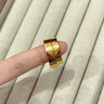 中國(guó)黃金（CHINA GOLD）黃金對(duì)戒足金愛(ài)心指紋戒指男女訂婚結(jié)婚情侶戒指送女友七夕禮物 【一對(duì)約13.96g】愛(ài)心指紋對(duì)戒 曬單實(shí)拍圖