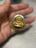 18K金翡翠扣頭蜜蠟玉石AU750黃金白金玫瑰金DIY配夾佛頭吊墜配件 白金色 曬單實(shí)拍圖