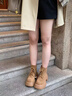 回力四季時(shí)尚復(fù)古純色系帶厚底時(shí)裝靴女2025秋冬季新款短靴馬丁靴百搭靴子 卡其色 37 曬單實(shí)拍圖