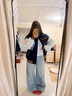 韓惠芷美式復(fù)古國潮棒球服外套女字母刺繡寬松休閑學(xué)生百搭情侶夾克上衣 A85藏青春秋 【雙層有內(nèi)里】 L 【建議100-125斤】 曬單實(shí)拍圖