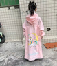 牧萌兒童雨衣帶書(shū)包位男童女童女孩加長(cháng)全身學(xué)生雨披 粉獨角獸 4XL 曬單實(shí)拍圖