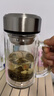 富光拾喜雙層玻璃杯男女辦公帶手柄帶濾網(wǎng)便攜大容量泡茶杯子350ml本色 曬單實(shí)拍圖