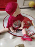 G.DUCKKIDS小黃鴨套裝周歲禮服唐裝女寶抓周衣服夏季男童漢服滿月中國風套裝 紅色三件套 90 建議身高80-90cm 1-2周歲 曬單實拍圖