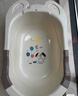 日康（rikang）日康嬰兒洗澡盆寶寶浴盆新生兒童可坐躺大號(hào)澡盆嬰幼兒家用洗澡桶 米色+戲水禮包  （無躺板） 曬單實(shí)拍圖