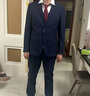 HLA海瀾之家禮服套裝男三件套商務(wù)平駁領(lǐng)套西男春秋HTXAD3W097A 藍灰條紋97（西服+馬甲+西褲） XL 175/96B推薦138~150斤 曬單實(shí)拍圖