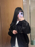 RHUDE FOG品牌女裝美式皮衣外套女2025春秋新款休閑時尚通勤顯瘦百搭設(shè)計感 黑色 M 曬單實拍圖