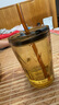 斐月伽杯子玻璃杯吸管杯女新款高顏值牛奶杯帶蓋水杯家用果汁奶茶咖啡杯 琥珀色+蓋子+吸管 450ml 曬單實(shí)拍圖