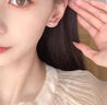 芯奢999純銀杏葉耳釘女士耳環(huán)小巧足銀螺旋擰扣耳骨釘高級感簡(jiǎn)約耳飾 幸運耳釘【999銀】一對裝 曬單實(shí)拍圖
