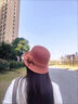 QUEENJOY帽子女秋冬接拼貂絨盆帽中老年媽媽優(yōu)雅禮帽時(shí)尚花朵毛球漁夫帽子 焦糖色 曬單實(shí)拍圖