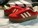 adidas「T頭鞋」VL COURT BOLD厚底增高休閑板鞋德訓鞋女阿迪達斯   淺猩紅/暖香草色   37 曬單實拍圖