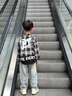 G.DUCKKIDS兒童裝男童春裝襯衫外套春秋款2025新款中大童春季男孩格子襯衣潮 黑色 160 cm 曬單實(shí)拍圖