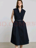 LILY2025夏新款女裝海軍風(fēng)駁領(lǐng)無(wú)袖收腰休閑氣質(zhì)通勤藏青色連衣裙 411藏青 XL 曬單實(shí)拍圖
