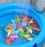 爸爸媽媽釣魚玩具釣魚池兒童帶磁性可裝水釣魚臺(tái)帶充氣床撈魚玩具50件套 曬單實(shí)拍圖
