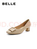 百麗（Belle）方扣高跟鞋女商場(chǎng)同款氣質(zhì)單鞋B1344CQ3 羊皮-杏色 39 (245mm) 曬單實(shí)拍圖