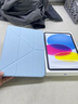 奶小鴨（NEYAA）適用ipad11保護殼11英寸ipad11代保護套10代10.9英寸筆槽款蘋(píng)果平板Y折透明亞克力全包防摔 白冰藍 曬單實(shí)拍圖