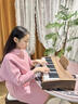 騰吉兒童電子琴木質(zhì)小鋼琴初學(xué)者入門(mén)兒童玩具男女孩寶寶生日禮物樂(lè )器 25鍵復古電子鋼琴，胡桃木色 電池款 曬單實(shí)拍圖