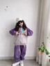 G.DUCKKIDS女童春秋裝套裝2024新款中大童女孩童裝兒童衛衣運動(dòng)服秋冬兩件套 字母R連帽套裝-紫色 140cm 曬單實(shí)拍圖