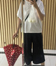 無印良品（MUJI）女式?jīng)龈蟹雷贤饩€蝙蝠袖T恤 短袖上衣打底衫女款涼感物語硬核防曬 白色 L (165/88A) 曬單實(shí)拍圖