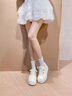 靖話(huà)潮牌小白鞋女25年春秋季新款板鞋小個(gè)子增高6cm休閑鞋舒適運動(dòng)鞋 米白色 37 (235mm) 曬單實(shí)拍圖
